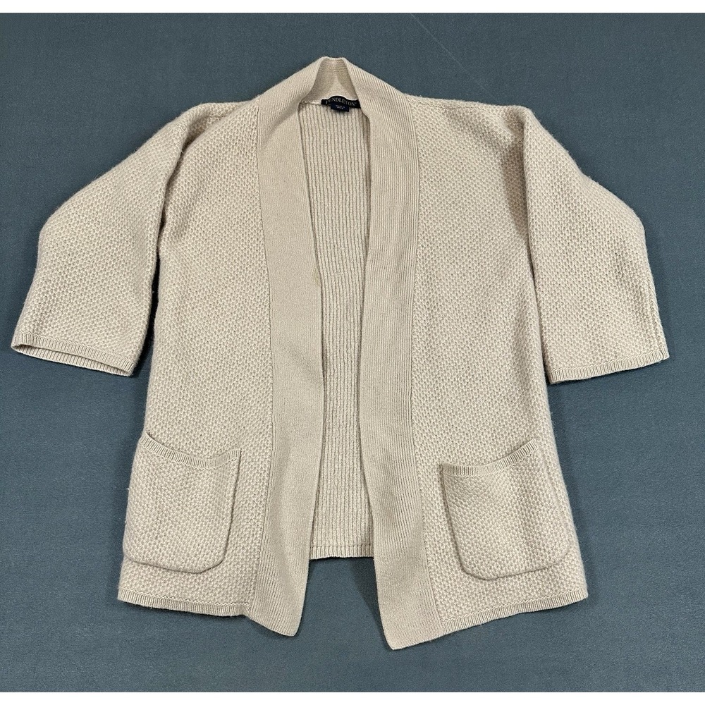 Pendleton Cardigan Womens Size Small Wool Angora‎ Blend 3/4 Sleeve Beige